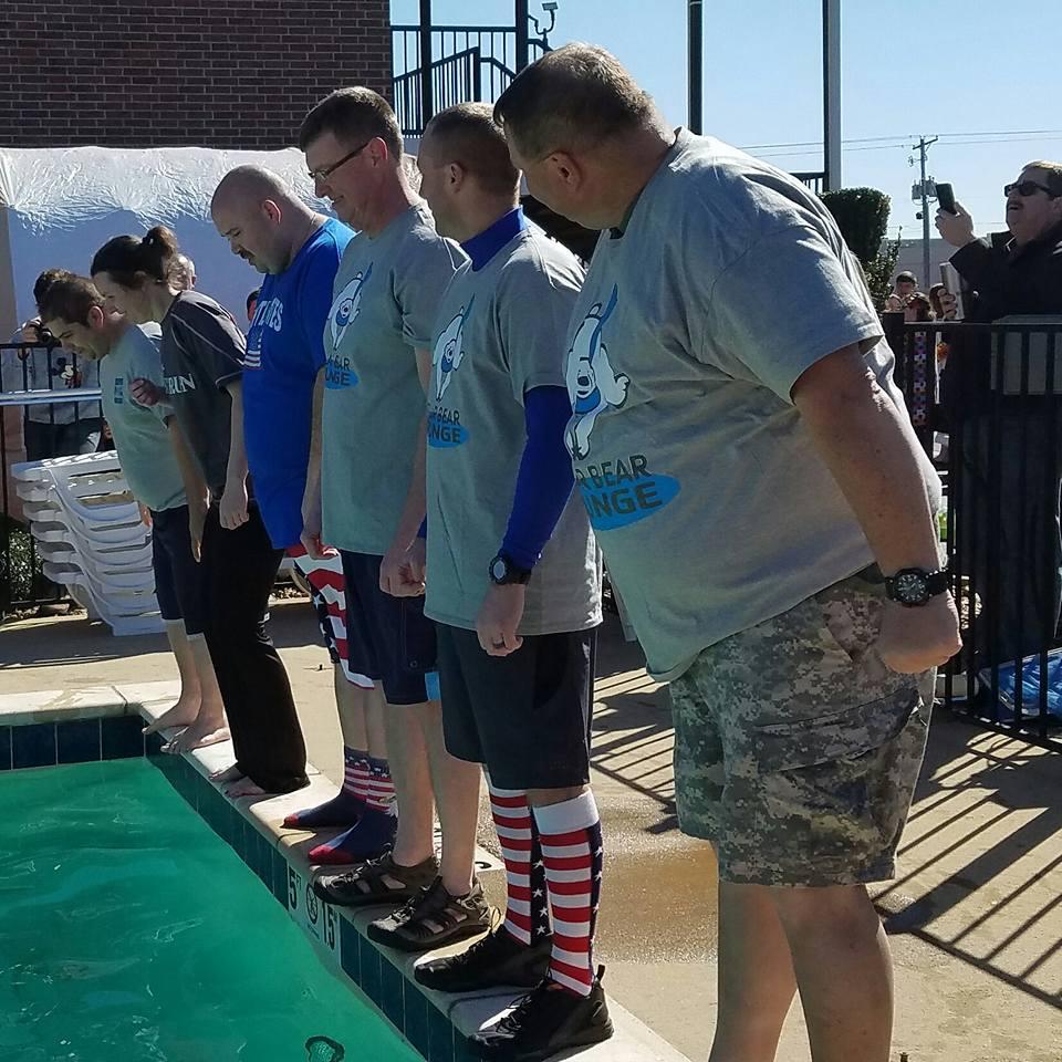 Participants from the Cleburne County Sheriff's Office preparing to take the polar plunge.