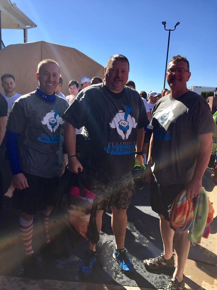 Sheriff Brown and others after taking the plunge still soaking wet.