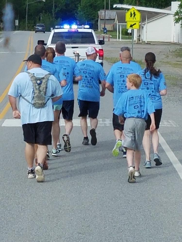 Different angle of the group during the Cleburne County Torch Run leg.