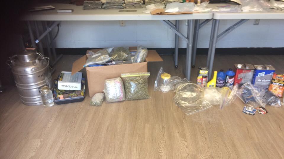 Items and drugs seized.