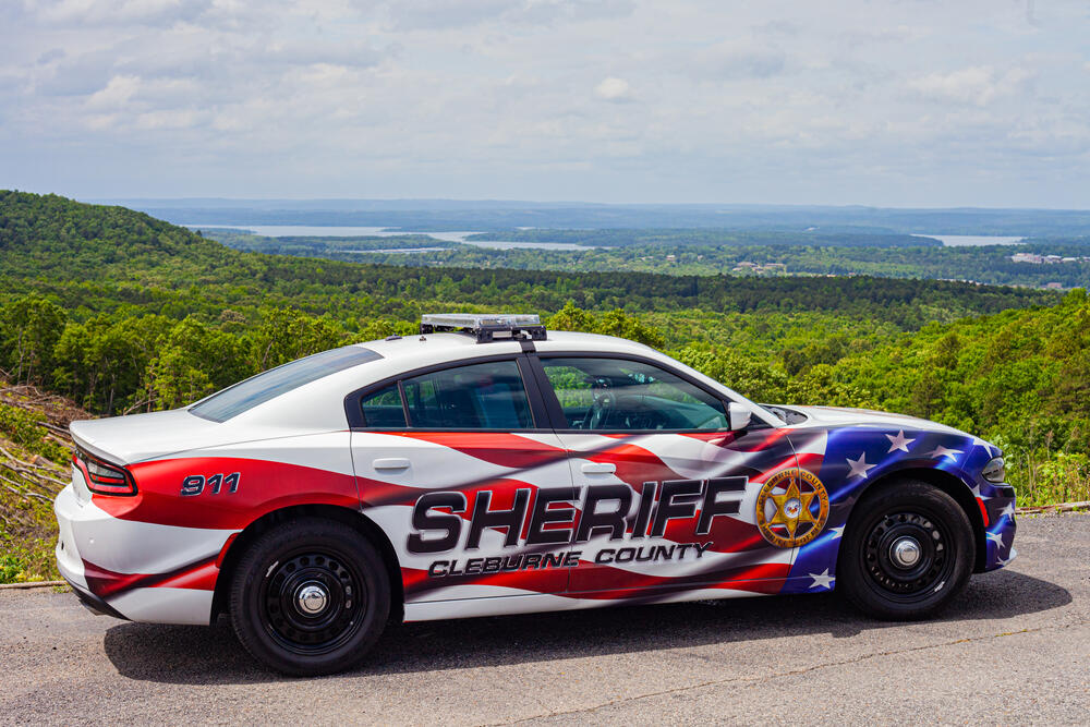 Side view of new patriotic patrol car.