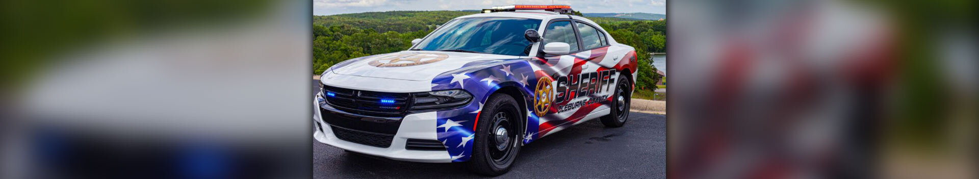 Sheriff vehicle with American flag paint job